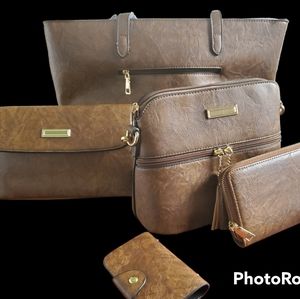 5 pcs Purses and Handbags for Womens Satchel Shoulder Tote Bags Wallets